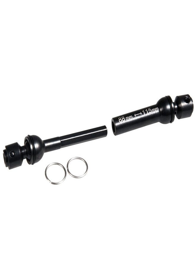 JGGZONE 2Pcs RC Drive Shaft Hard Steel Driveshaft Front Rear Center Drive Shaft Dogbone Compatible with 1/10 Tra-xxas TRX4 Bronco Defender RC Crawler Car Upgrades (88-115mm & 110-140mm, Black) - Image 3